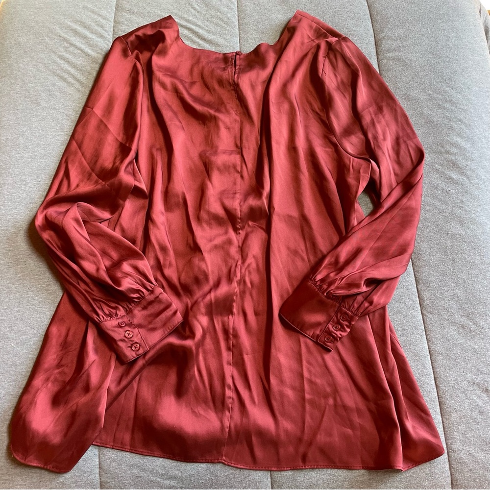 NWT‎ Lane Bryant Rich Burgundy Blouse - Picture 4 of 5